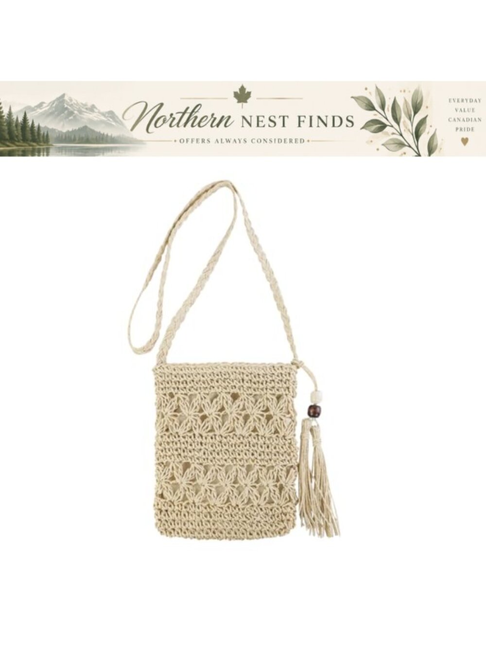 Woven Straw Crossbody Bag Small Phone Pouch Bohemian Summer Purse